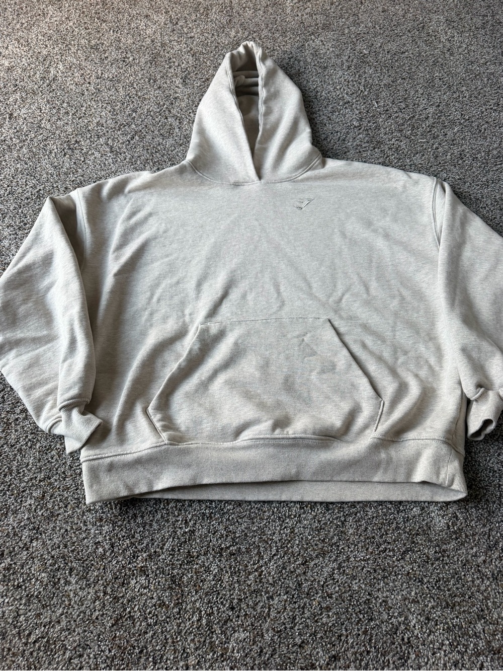Gymshark Rest Day Sweats Hoodie M Light Grey Marl Oversized Heavyweight Pullover